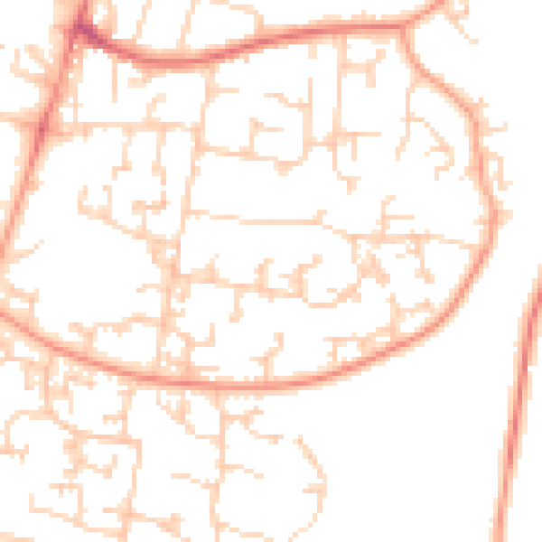 Daytime road noise heatmap for GU35 0TY