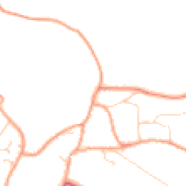 Daytime road noise heatmap for GU35 8AN