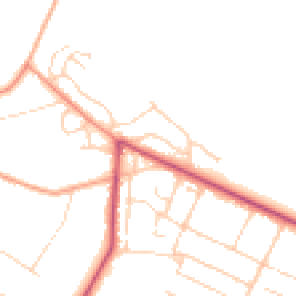 Daytime road noise heatmap for GU35 8AP