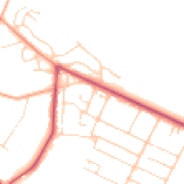 Daytime road noise heatmap for GU35 8BG