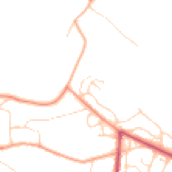 Daytime road noise heatmap for GU35 8BL
