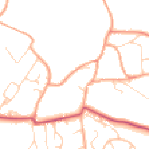 Daytime road noise heatmap for GU35 8BS