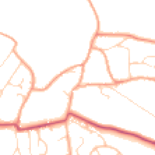 Daytime road noise heatmap for GU35 8BT