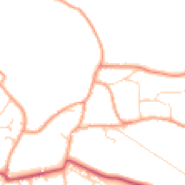 Daytime road noise heatmap for GU35 8BY