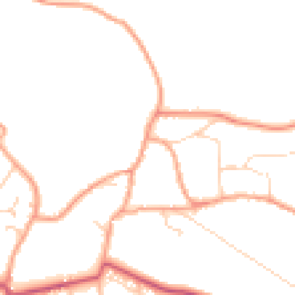 Daytime road noise heatmap for GU35 8BZ