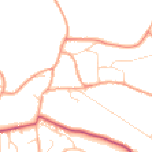 Daytime road noise heatmap for GU35 8DB