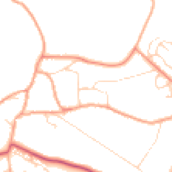 Daytime road noise heatmap for GU35 8DH