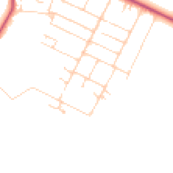 Daytime road noise heatmap for GU35 8ED