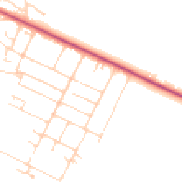 Daytime road noise heatmap for GU35 8JP