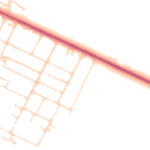 Daytime road noise heatmap for GU35 8JW