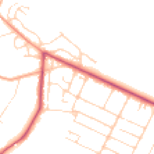 Daytime road noise heatmap for GU35 8JY