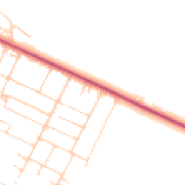 Daytime road noise heatmap for GU35 8JZ