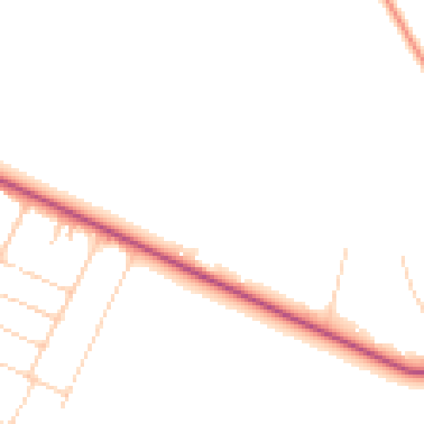 Daytime road noise heatmap for GU35 8LA
