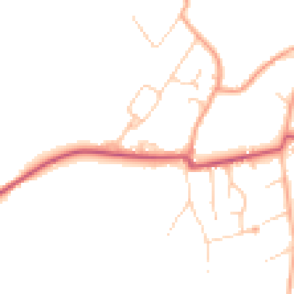 Daytime road noise heatmap for GU35 8LB