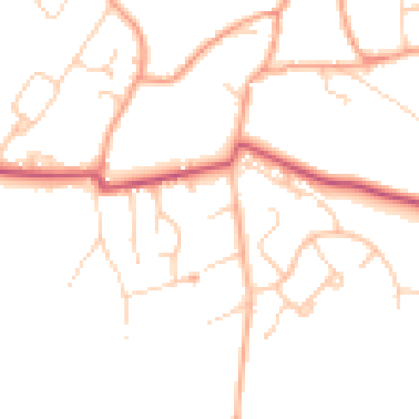 Daytime road noise heatmap for GU35 8LN