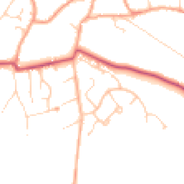 Daytime road noise heatmap for GU35 8LU