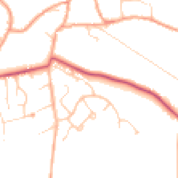 Daytime road noise heatmap for GU35 8LY