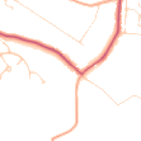 Daytime road noise heatmap for GU35 8NR