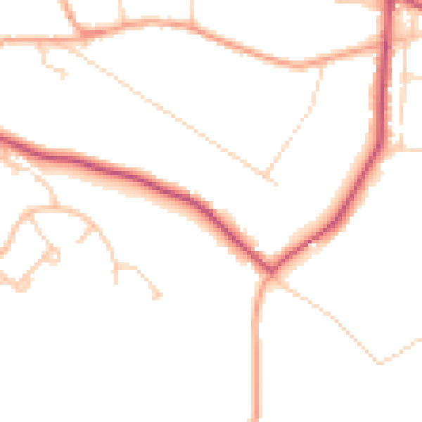 Daytime road noise heatmap for GU35 8NS