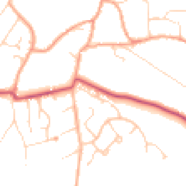 Daytime road noise heatmap for GU35 8NU
