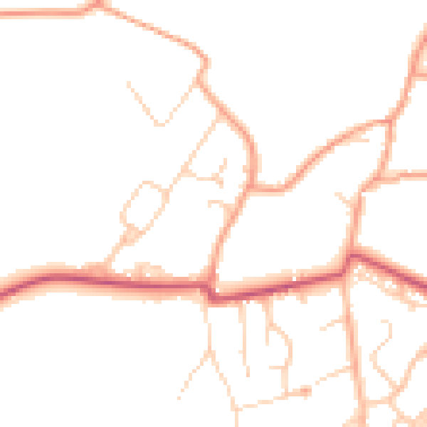 Daytime road noise heatmap for GU35 8PA