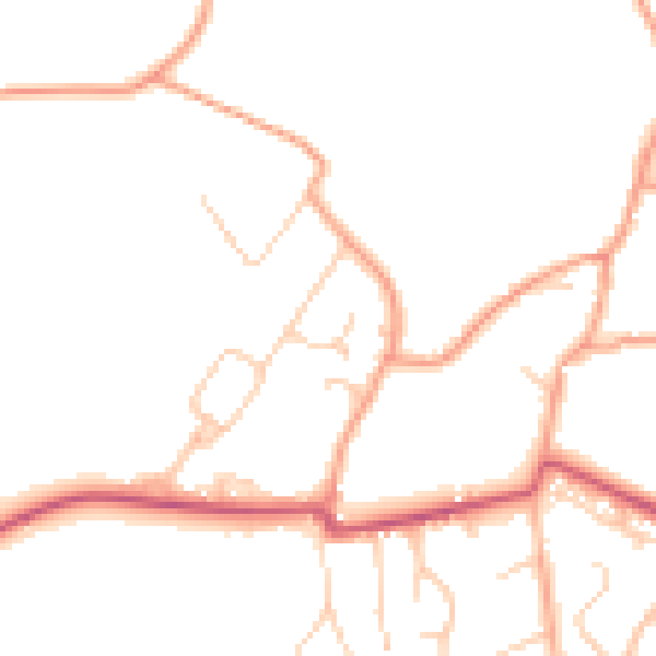 Daytime road noise heatmap for GU35 8PD