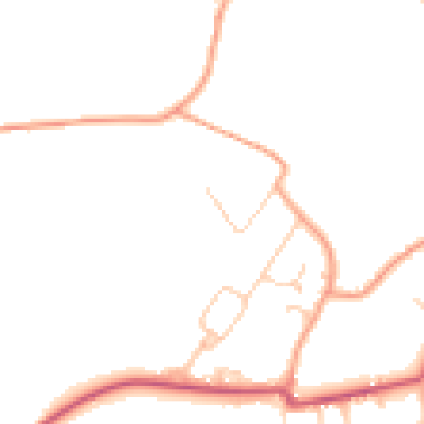 Daytime road noise heatmap for GU35 8PL