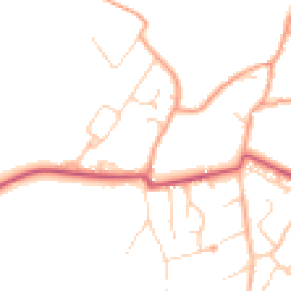 Daytime road noise heatmap for GU35 8PW