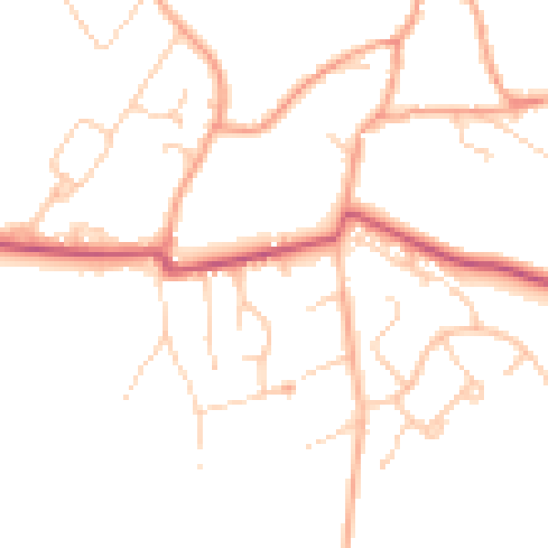 Daytime road noise heatmap for GU35 8QF