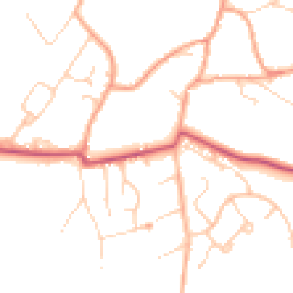 Daytime road noise heatmap for GU35 8QH