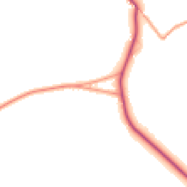 Daytime road noise heatmap for GU35 8QU