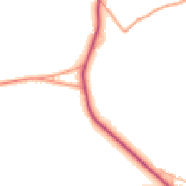 Daytime road noise heatmap for GU35 8QY