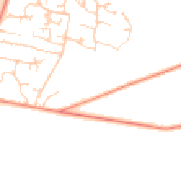 Daytime road noise heatmap for GU35 9AA