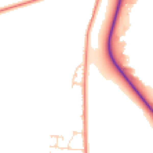 Daytime road noise heatmap for GU35 9DN