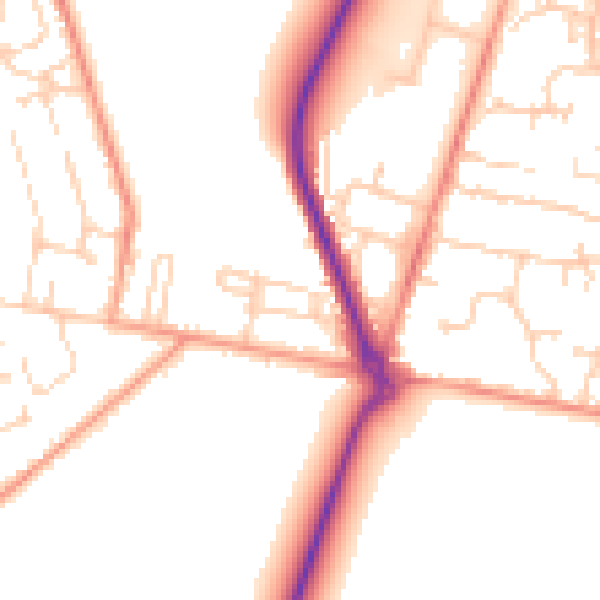 Daytime road noise heatmap for GU35 9DX