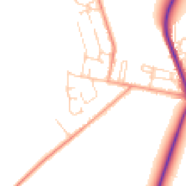 Daytime road noise heatmap for GU35 9EE