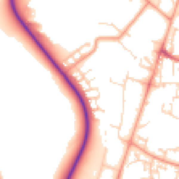 Daytime road noise heatmap for GU35 9FH