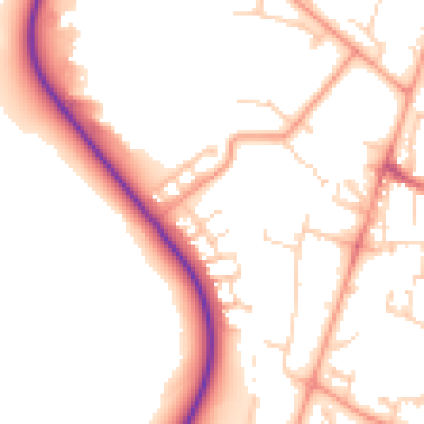 Daytime road noise heatmap for GU35 9FJ