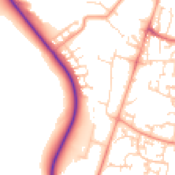 Daytime road noise heatmap for GU35 9FR