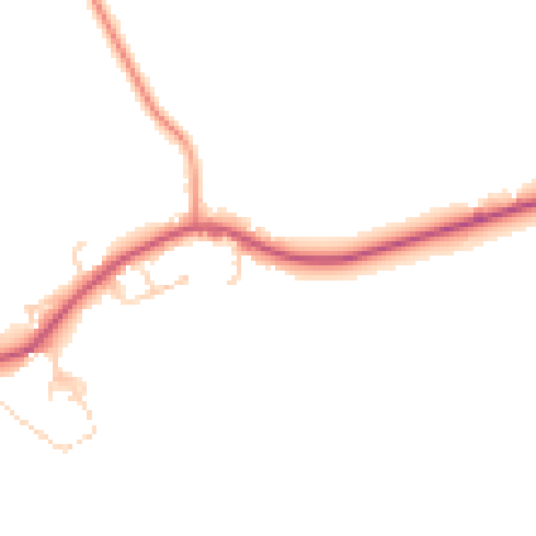 Daytime road noise heatmap for GU35 9LS
