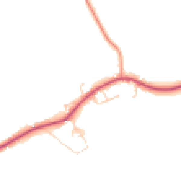 Daytime road noise heatmap for GU35 9NA