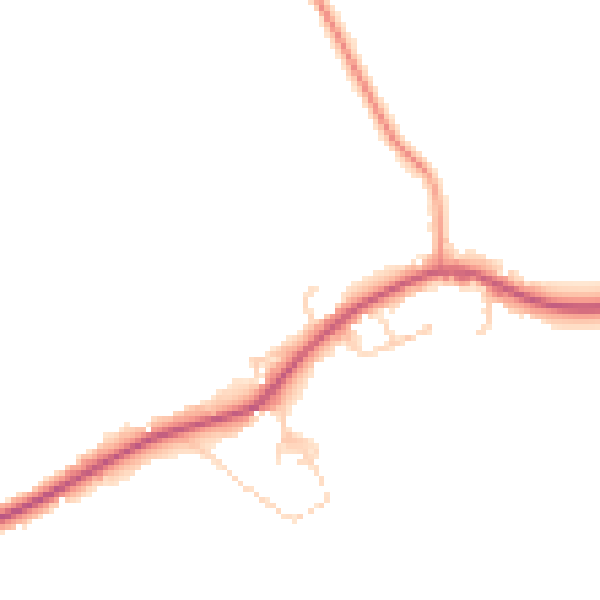Daytime road noise heatmap for GU35 9NB