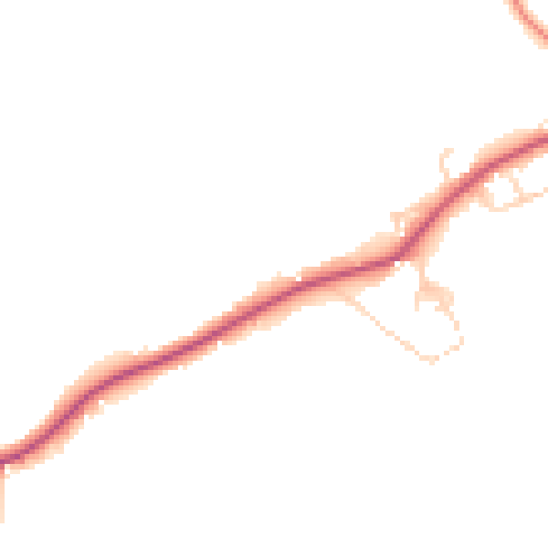 Daytime road noise heatmap for GU35 9NG