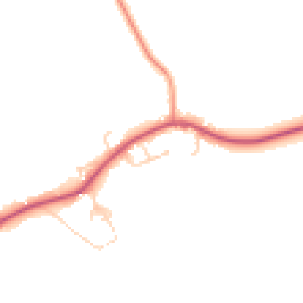 Daytime road noise heatmap for GU35 9PJ