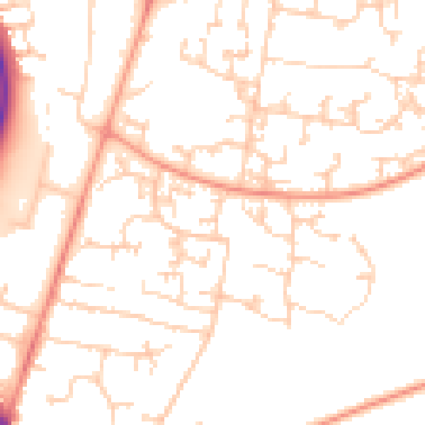 Daytime road noise heatmap for GU35 9PU