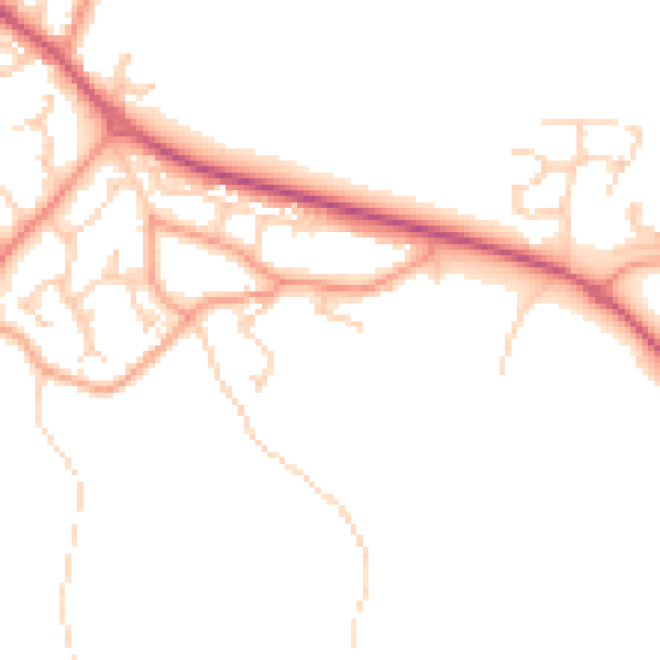 Daytime road noise heatmap for GU46 6AH