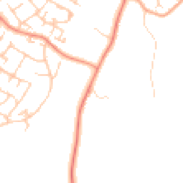 Daytime road noise heatmap for GU46 6AW