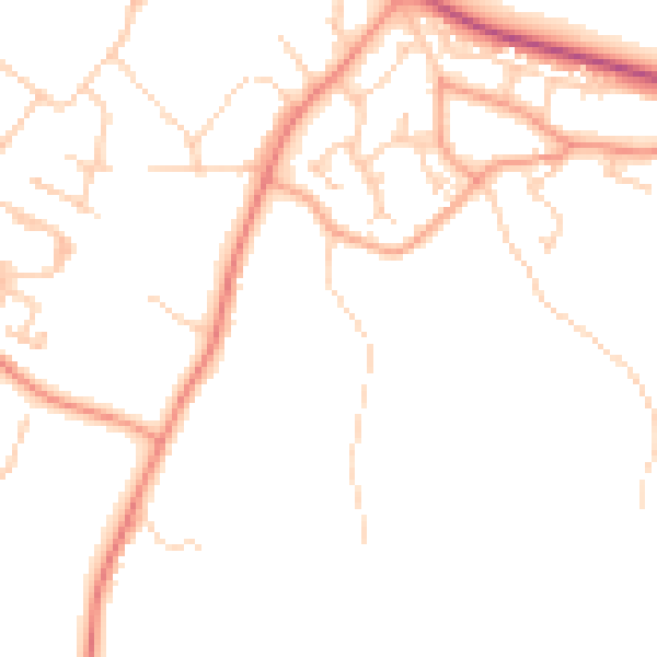 Daytime road noise heatmap for GU46 6AY