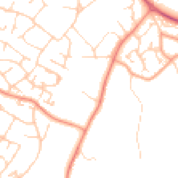 Daytime road noise heatmap for GU46 6BA