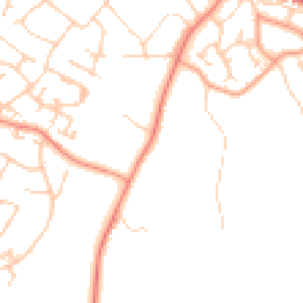 Daytime road noise heatmap for GU46 6BB